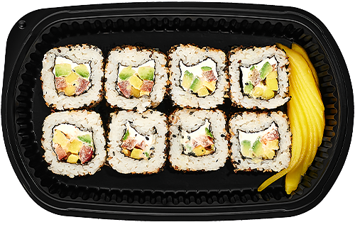 Vegetarian rolls with mango and avocado