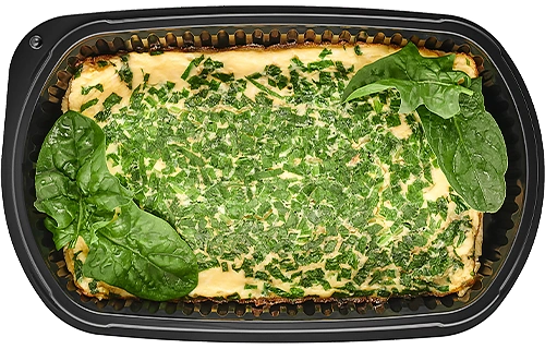 Scrambled eggs with spinach and cheese