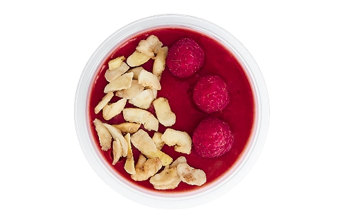 Chia pudding with banana and raspberry