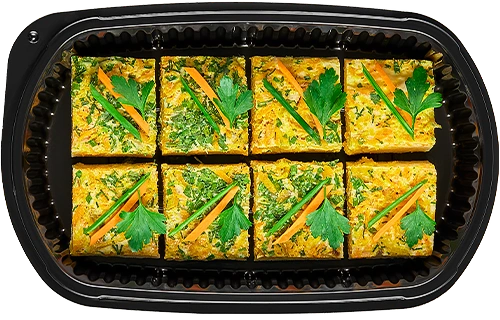 Scrambled eggs with carrot and mozzarella